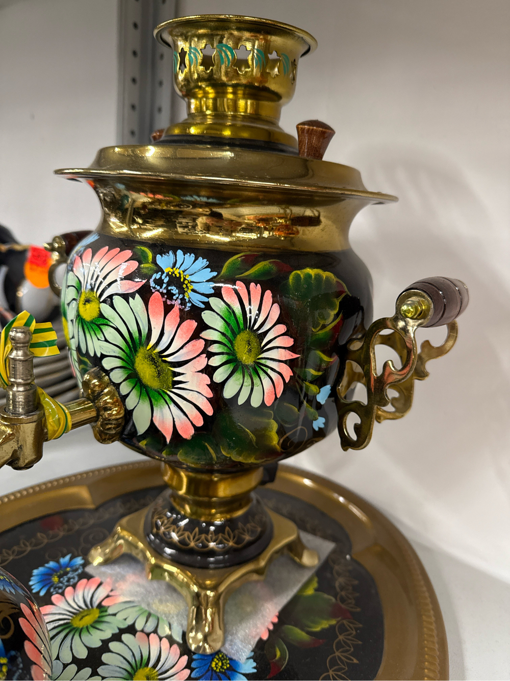 Эл. Самовар 3 л с росписью в наборе 3 предмета Тула