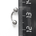 Микробанан 6 мм, толщиной 1,2 мм для пирсинга брови с шариками 4 мм. Медицинская сталь.