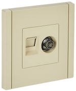 FORTE&PIANO Розетка двойная TV+RJ45 кат.5E FP436 ваниль IEK