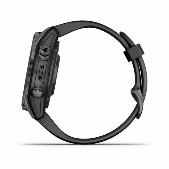 Умные часы Garmin Fenix 7S Pro Sapphire Solar титановый угольно-серый DLC с силиконовым ремешком