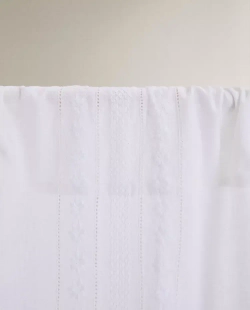 ZARA HOME ШТОРА ИЗ ХЛОПКА И ЛЬНА С ВЫШИВКОЙ, БЕЛЫЙ