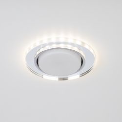 Встраиваемый светильник со светодиодной подсветкой ЭРА DK LD51 MR GX53 зеркальный