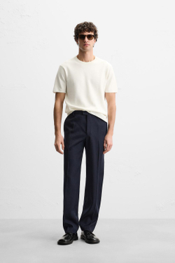 ZARA ФУТБОЛКА RELAXED FIT, КРЕМОВЫЙ