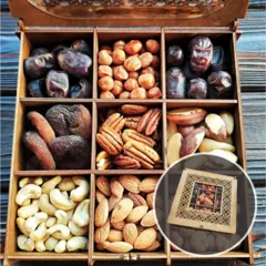 Набор подарочный «Шкатулка с пеканом» в дереве