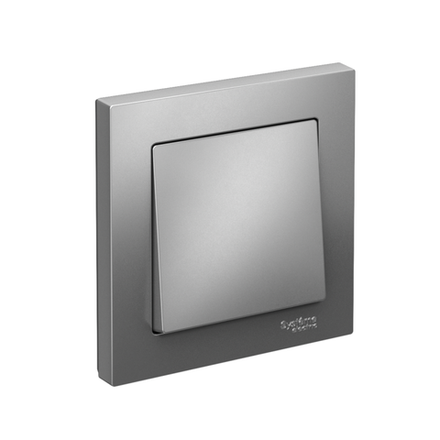 Выключатель 1-кл. СП AtlasDesign 10А IP20 (сх. 1) 10AX в сборе сталь SE ATN000912