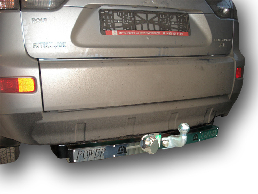 Фаркоп(прицепное) Лидер-Плюс для MITSUBISHI OUTLANDER XL (CW0) 2007-2012 (C НЕРЖ. ПЛАСТИНОЙ)(паспорт и сертификат в комплекте)(без электрики)M105-F(N)