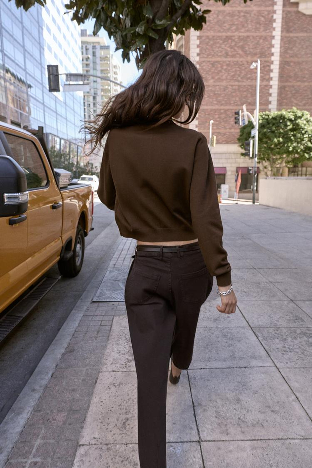 ZARА КОМБИНИРОВАННЫЙ КАРДИГАН, КОРИЧНЕВЫЙ