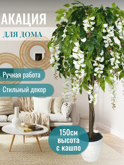 Искусственная Акация 150см в кашпо