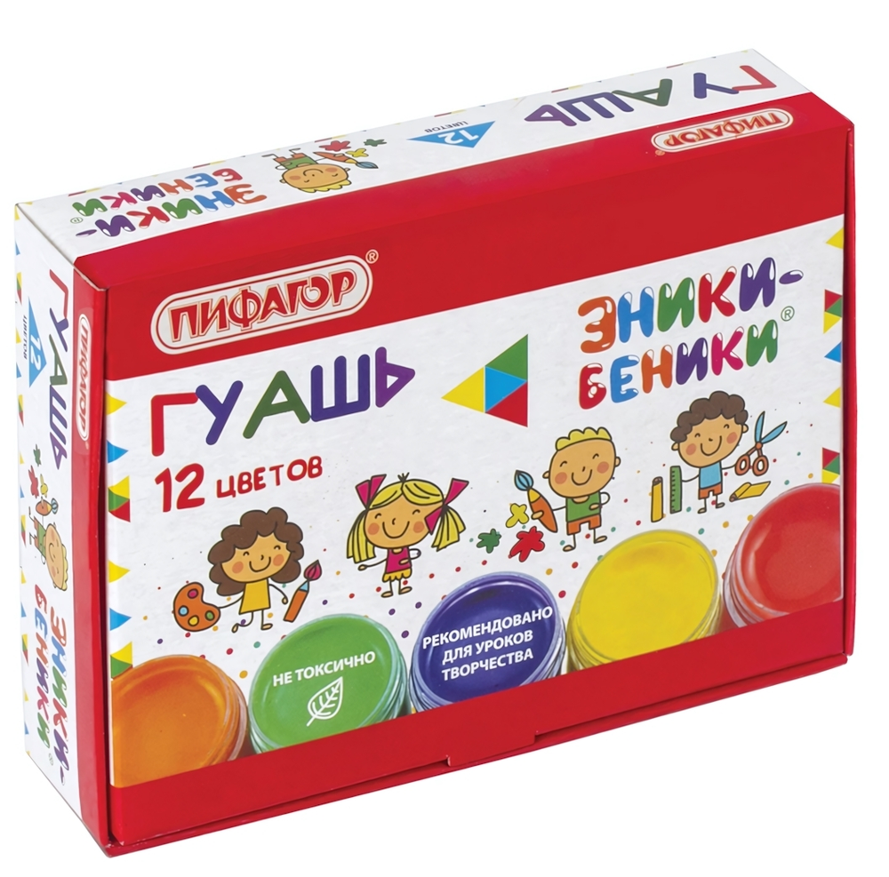 Гуашь 12цв. "Эники-Беники" по 10мл. (ПИФАГОР)