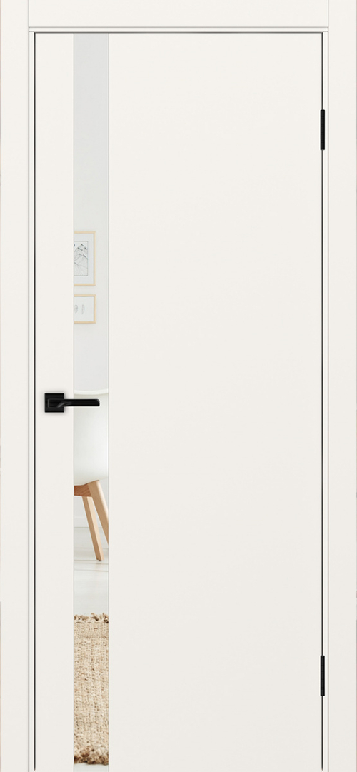 Межкомнатная дверь Optima Porte НЕАПОЛЬ 211 Зеркало, Чёрная кромка