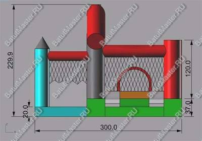 Детский надувной батут "Домик в деревне" 3.5*2.5*2.2 м