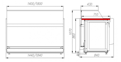 Барная стойка CARBOMA VISION KC82 N 1,9-13