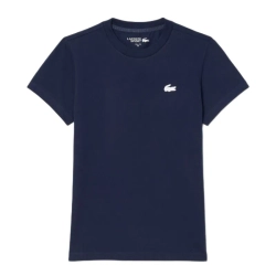 Женская теннисная футболка Lacoste Ultra Dry Technical Cotton Sport - navy blue