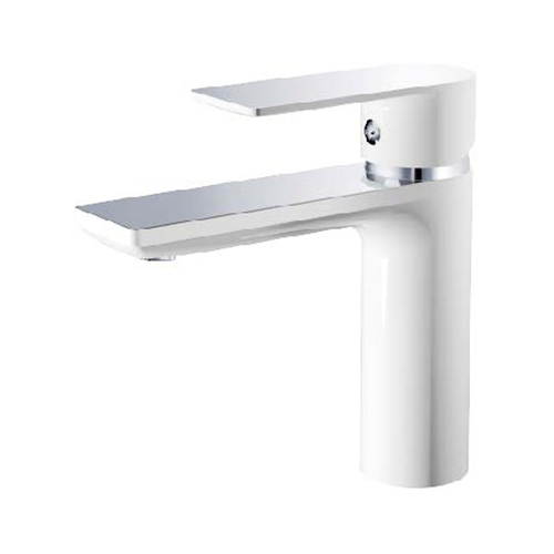 Смеситель для раковины 35к HB10505-8 HAIBA б/отв п/шпильку БЕЛЫЙ/ХРОМ