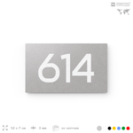 Номер на дверь 614, табличка на дверь для офиса, квартиры, кабинета, аудитории, склада, серая 120х70 мм, Айдентика Технолоджи