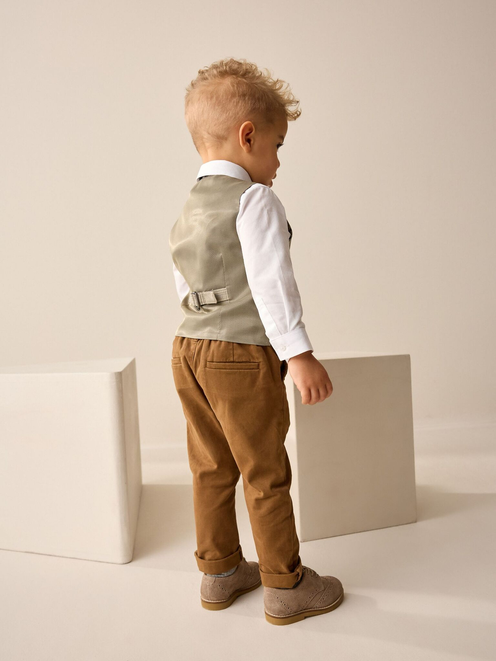 Комплект из трех предметов для мальчика Next E58-838, Бежевый, Белый