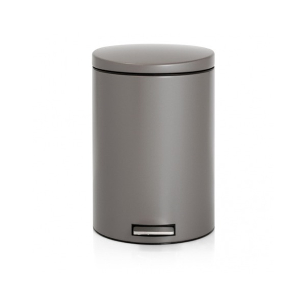 Ведро для мусора Brabantia платиновое 20л вид спереди