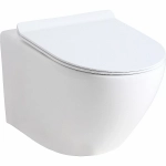 Унитаз подвесной Orange CI07-150W+APB144 безободковый, с крышкой микролифт, с инсталляцией, белый/кнопка черная