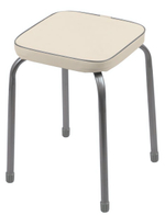 Табурет для кухни квадратный ФАБРИК-3 СЛОНОВАЯ КОСТЬ на 4-х опорах, сид.d-32*32 см из ВИНИЛИСКОЖИ h-46,5 см нагрузка до 120 кг,