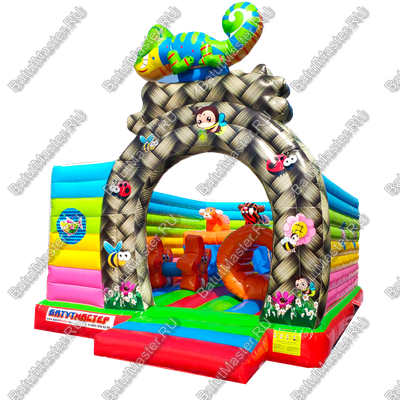 Коммерческий надувной батут "Забавный Хамелеон" 6*4,4*4 м