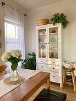 IKEA Шкаф с 3мя ящиками HEMNES стекло/стекло, 198х90х37, белый/св-коричневый, из массива дерева, КЫМОР (ХЕМНЭС ИКЕА), массив сосны