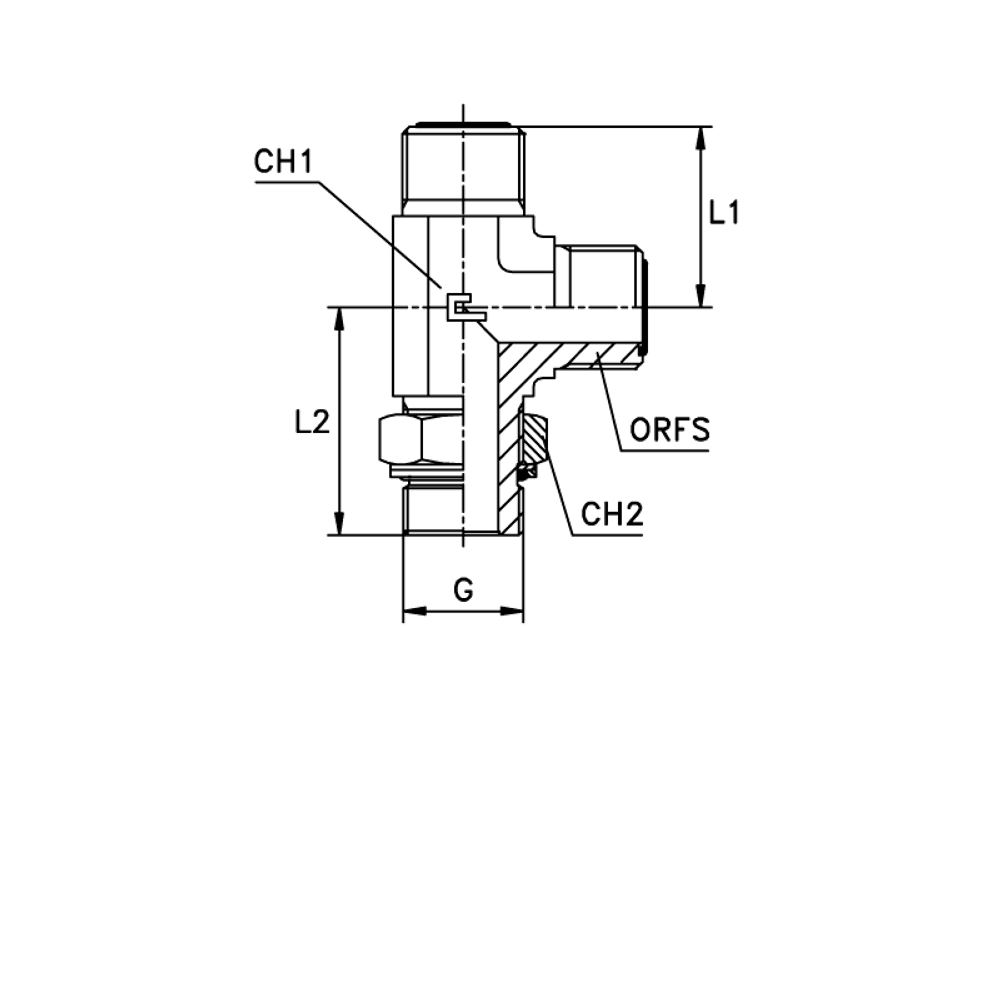 Штуцер ORFS TEE 6-1/8