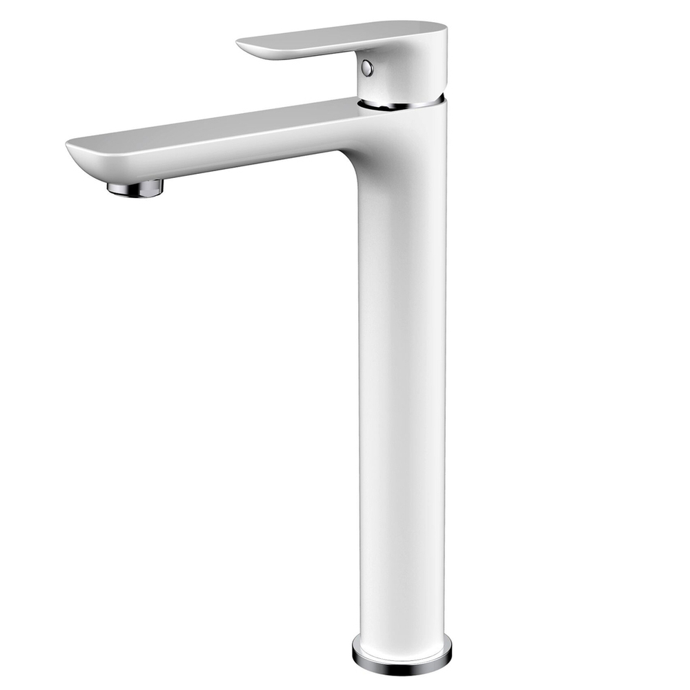 Смеситель для раковины 35к G1048-2 GAPPO высокий, литой, п/гайку, БЕЛЫЙ-ХРОМ