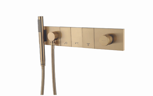 Смеситель ZODIAC с ручным душем MATT GOLD