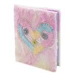 Записная книжка 15,0 см * 20,5 см, 7БЦ, Alingar, плюш, аппликация, 80 л, клетка, "Сердце"