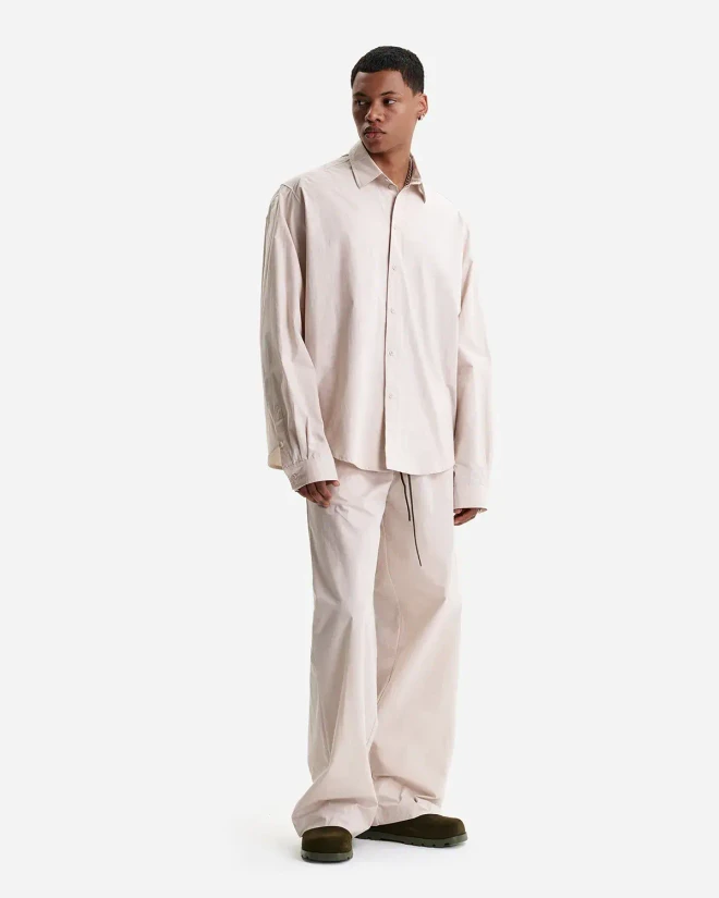 Рубашка из итальянского хлопка бежевая