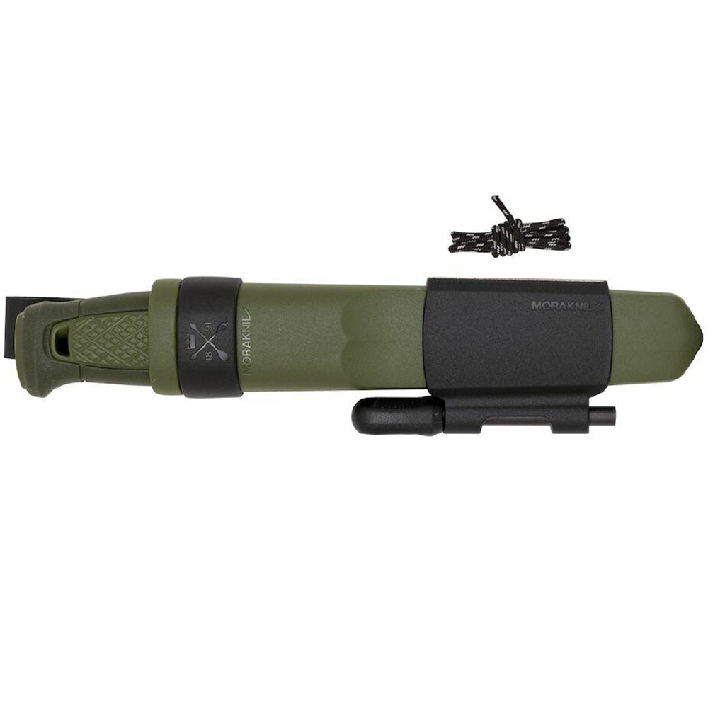 Нож Morakniv Kansbol, нержавеющая сталь, прорезиненная ручка, цвет зеленый, ножны c огнивом