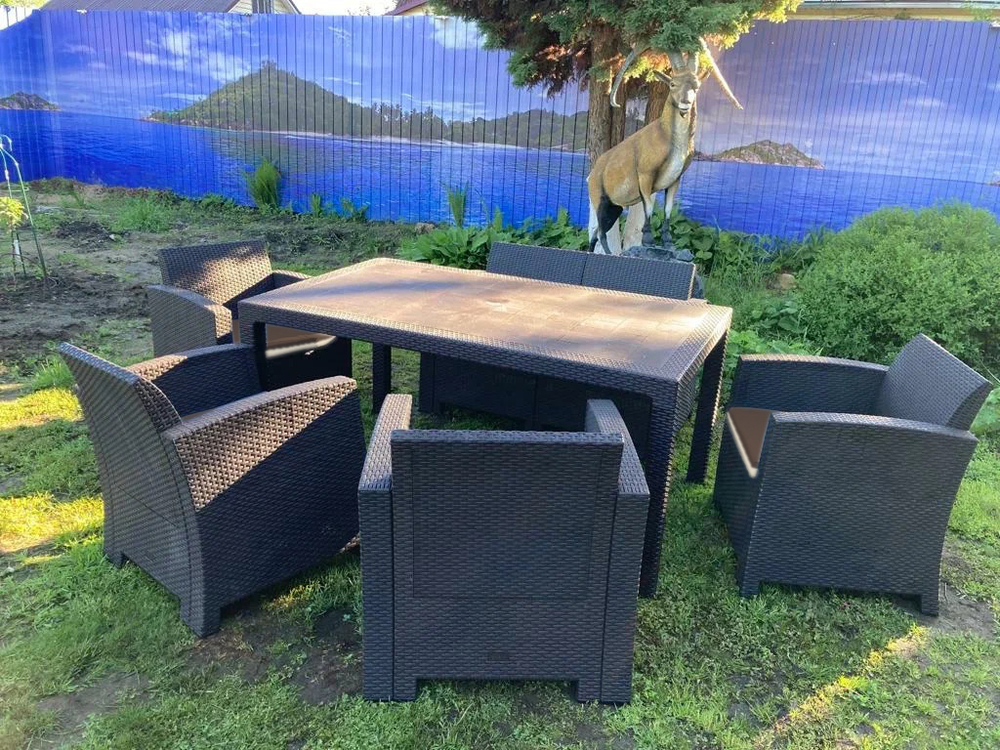 Комплект мебели под искусственный ротанг для отдыха Калифорния «California Set» диван + 4 кресла  арт.77787/77763/536 КД — 2