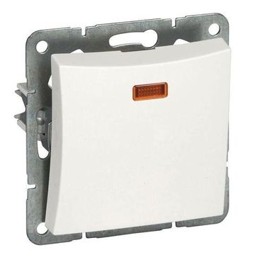 Выключатель ДУЭТ 1-кл. с подсв. бел. с/п WDE000113