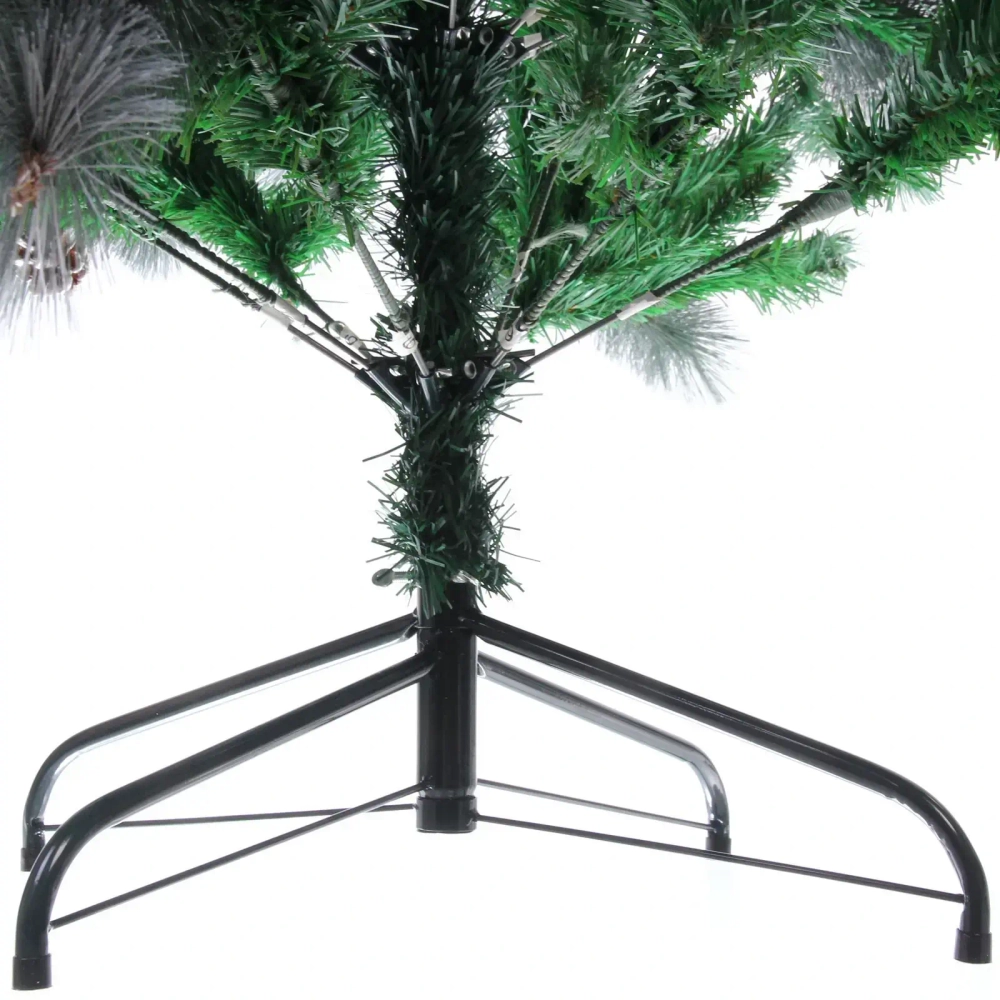 Ёлка «Богемия» 150 см, ПВХ+Леска, шишки, белое напыление (400 веток)