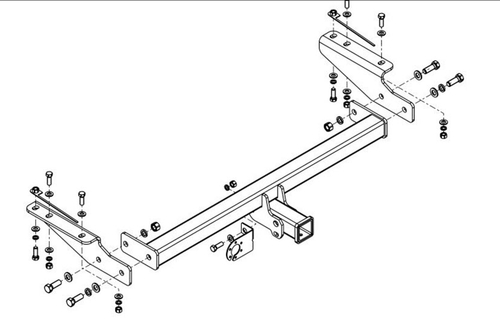 Фаркоп для Lexus RX AL20 2015-2022 Тип шара: E. Нагрузки: 2500/120 кг, LX 03B
