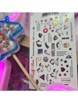 Lucky Rose Слайдеры наклейки для длинных ногтей Foil 084