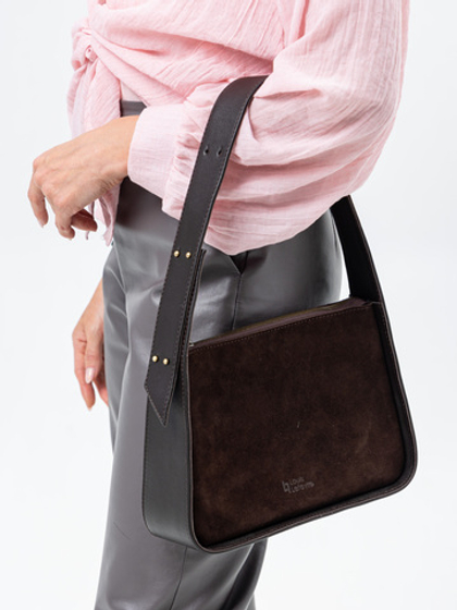 Louis Lefevre Сумка женская натуральная кожа замша через плечо средняя коричневая