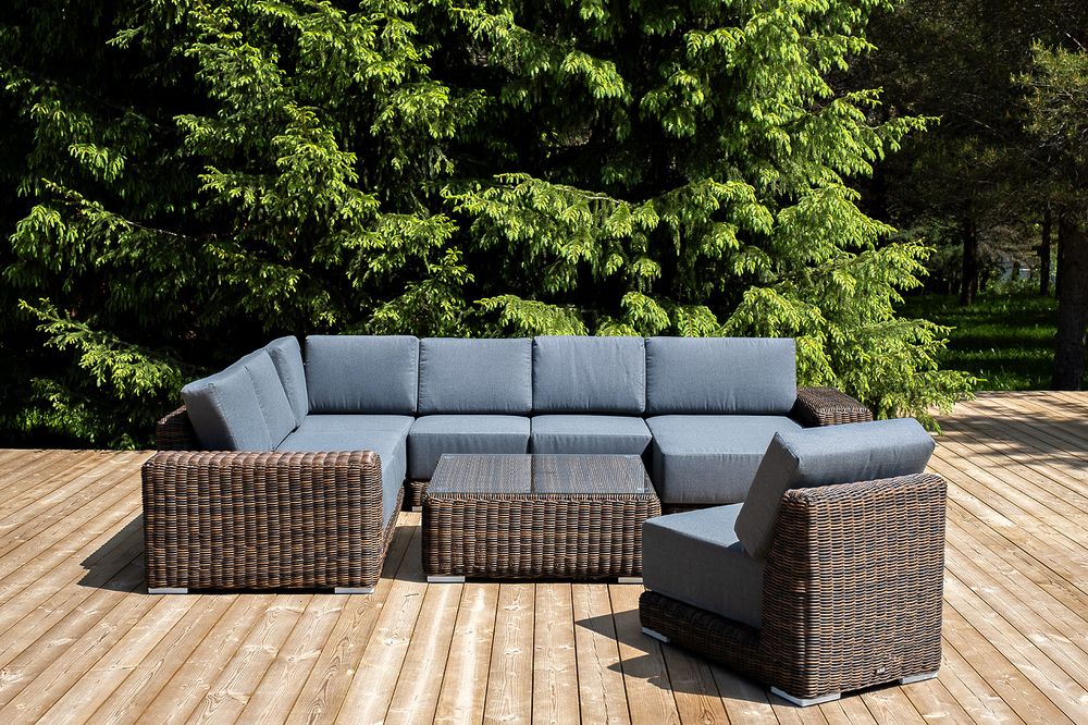 "Капри" трансформирующаяся лаунж-зона из искусственного ротанга, цвет коричневый