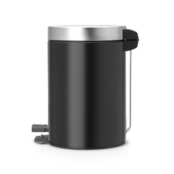 Ведро для мусора Brabantia матовое черное 3л вид сбоку