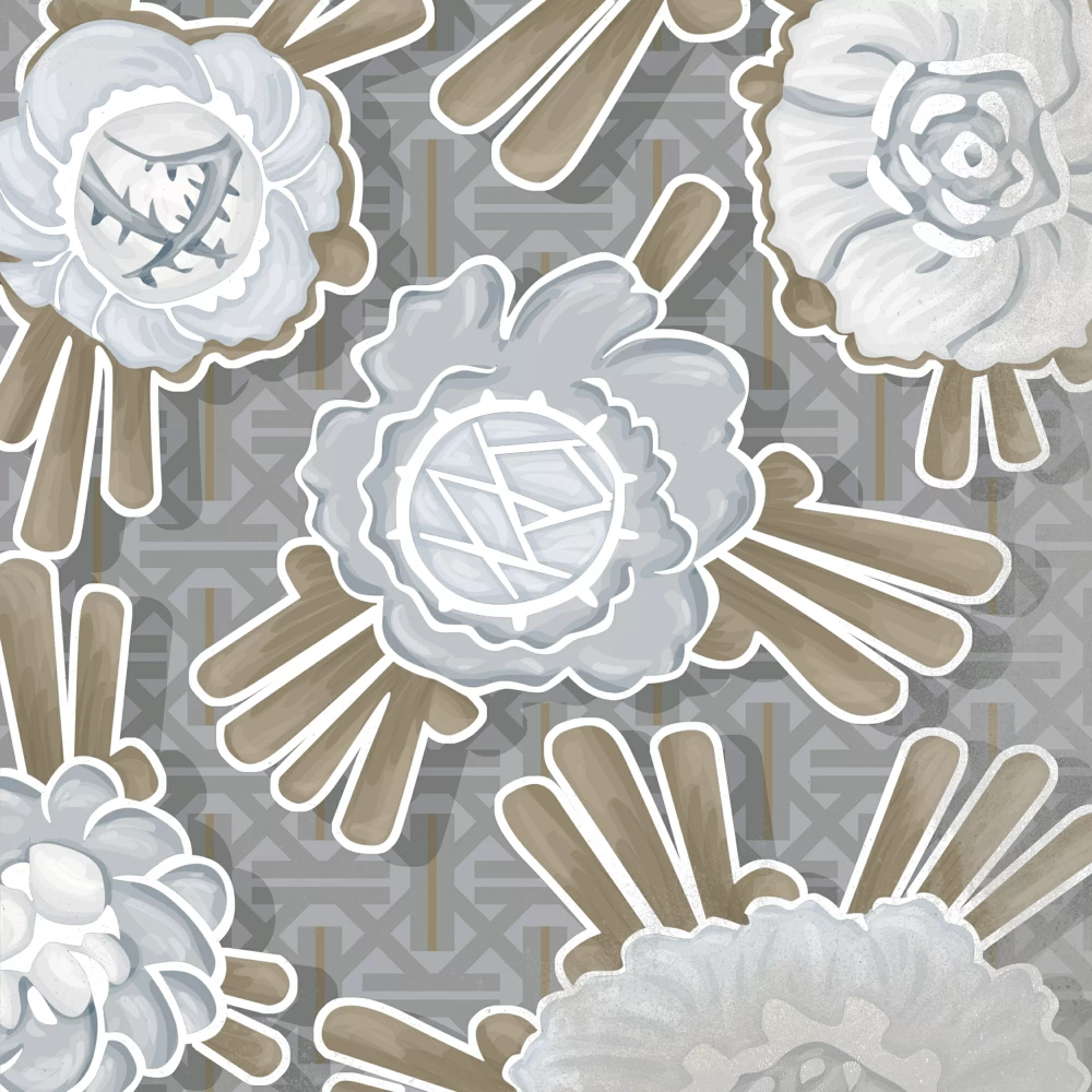 ДЕКОР FLORE GRIS 20X20 ОТ VIVES