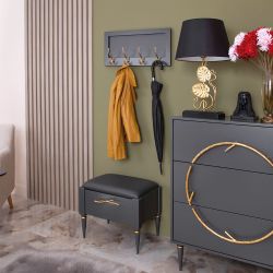 Банкетка Арт mini Серый Голд