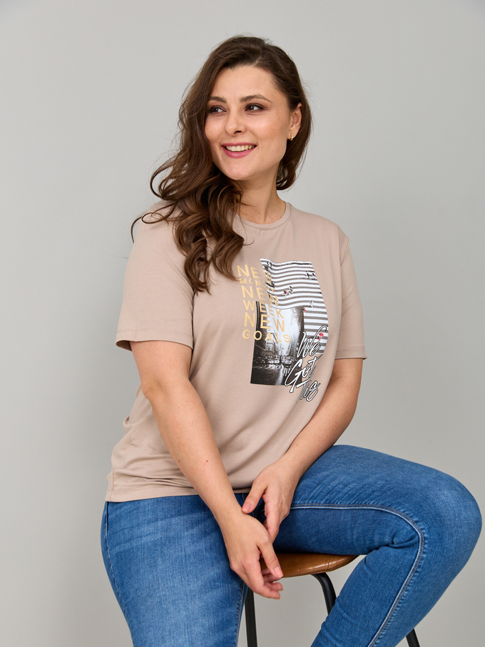 Футболка Фв-107/бежевый-город