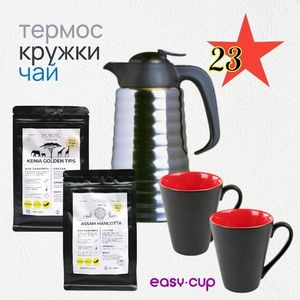 Подарочный набор для мужчины: термос, кружки, чай