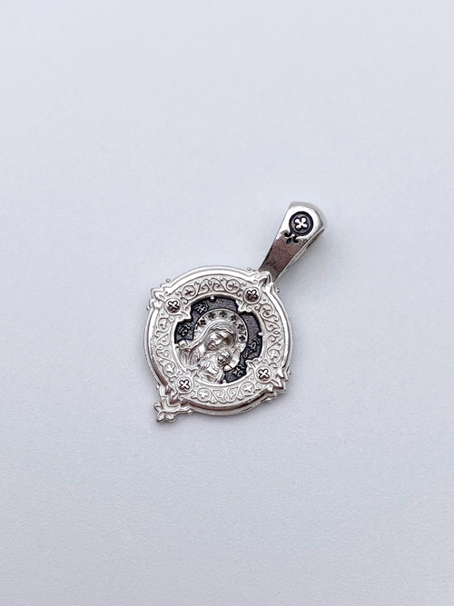 Образок из серебра/Чернение/Казанская БМ