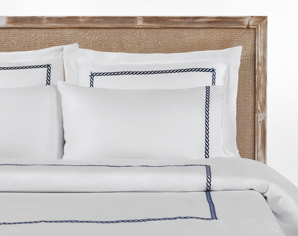 Пододеяльник 200x220 L'appartement Messina Marine белый с синим