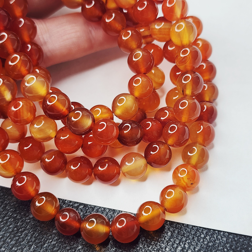 Сердолик, бусина шар, размер 8мм, цена за нить 19 см