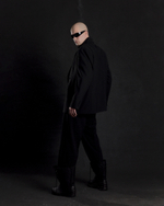 4x2 black double-breasted suit