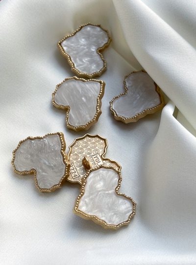 Пуговицы Перламутр белый Сердце