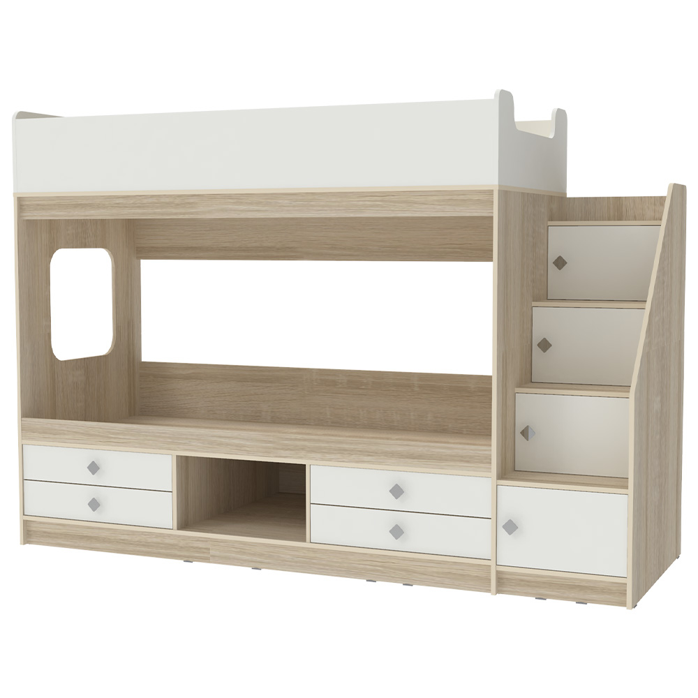 Двухъярусная кровать КарИВи Л-Д606.3 80х190 Дуб Сонома Белый