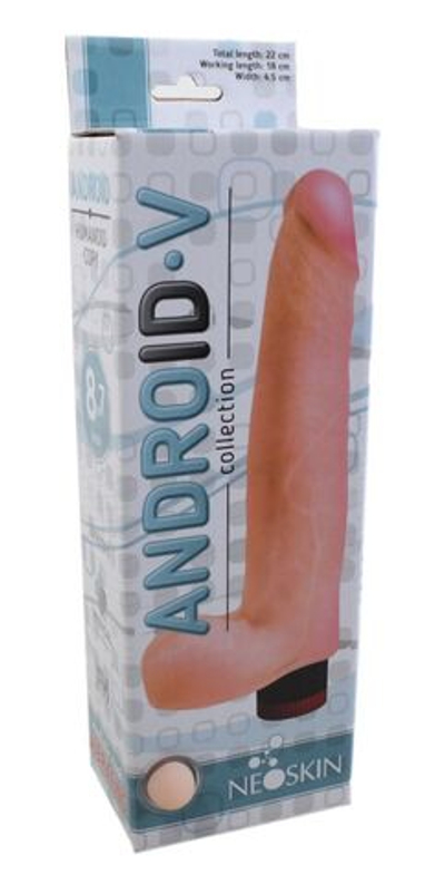 Фаллический вибратор ANDROID V - 22 см. (Цвет: телесный)